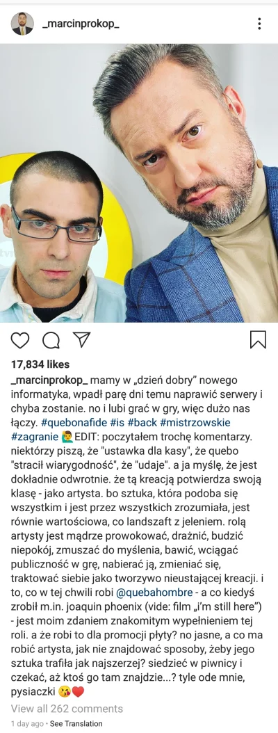 Czarna_ksiazka - Prokob konfitura się rozpruł na instagramie #quebonafide