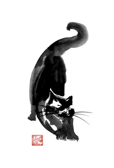 mala_kropka - #art #sztuka #malarstwo #japonia #koty 
autor: Philippe Imbert (pechan...