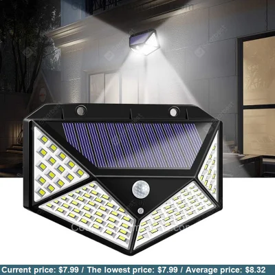 n____S - 100 LED Solar Powered 600lm PIR Motion Sensor Wall Light - Gearbest 
Cena: ...