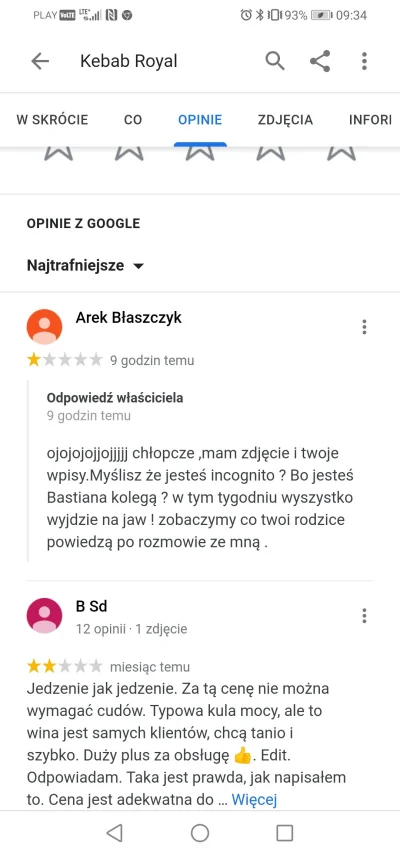 xSaqer - Właściciel jednego z Elblaskich kebabów stwierdził że każda ocena poniżej 5 ...