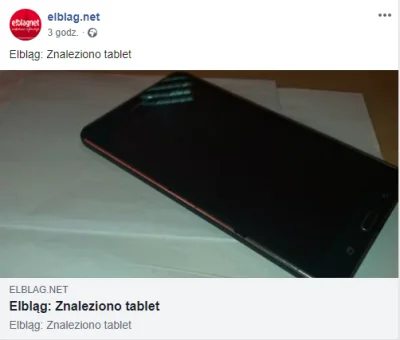 Sciernisco - Elbląg: Znaleziono tablet #codziennyelblagnet #dziendobry #heheszki #pol...