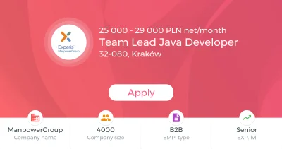 JustJoinIT - Nawet 29K netto na stanowisku Team Lead Java Developer ( ͡° ͜ʖ ͡°) (stac...