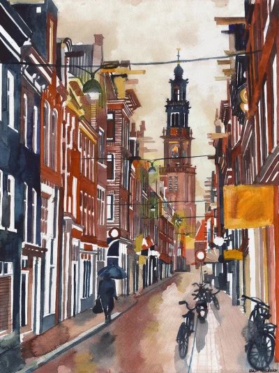 malakropka - #art #sztuka #malarstwo #akwarela #watercolor #miasto #amsterdam 
autor...