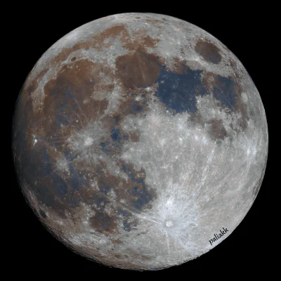 paliakk - Księżyc o fazie 90% z amatorskiego sprzętu.

Kolory odpowiadają różnemu s...