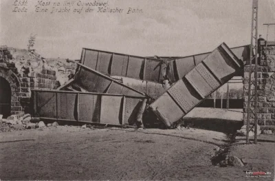 Sowiet_Kusy - Rok 1914, widok na wschodni most po jego zniszczeniu (widok na wschód)