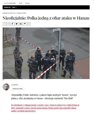 Trumanek - Nieoficjalnie: Polka jedną z ofiar ataku w Hanau