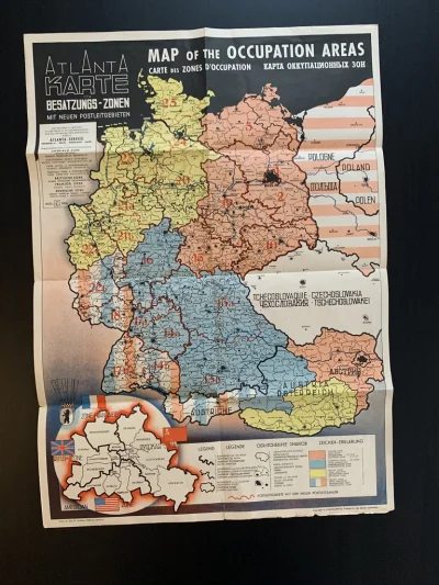 motaboy - Mam taką mapę powojennych stref okupacyjnych w Niemczech i Austrii. Wydana ...