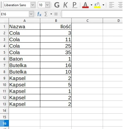 kamilg16 - Jakiej funkcji użyć, zeby Openoffice zsumował wartości z kolumny B jeżeli ...