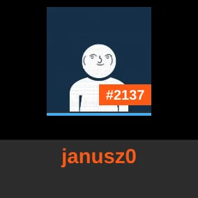 boukalikrates - @janusz0: to Ty zajmujesz dzisiaj miejsce #2137 w rankingu! 
#codzien...