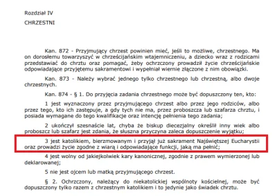 Kliko - @Pukino: 
 można być ojcem chrzestnym nie mając bierzmowania, tak samo ze ślu...