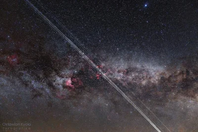 darkshadow - Starlinki przecinające centrum galaktyki #starlink #elonmusk #spacex #sp...
