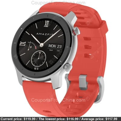 n____S - Xiaomi AMAZFIT GTR 42mm Smart Watch Red - Gearbest 
Cena: $119.99 (475,24 z...