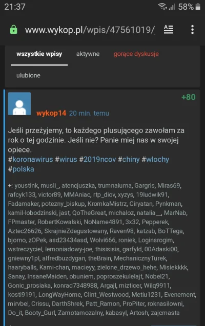 wykop14 - > gdzie ty widzisz kto plusuje twój post ?

@RobertKowalski: na mikroblog...