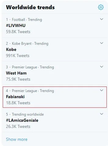 Tyskiee - Fabian w top 5 na twitterze... ale cisną po nim ¯\\(ツ)\/¯
#mecz