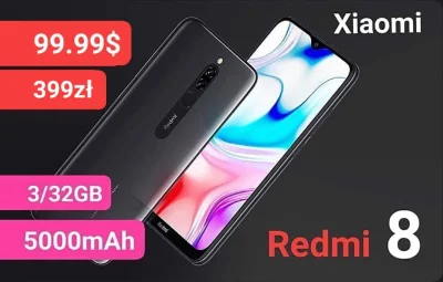 sebekss - ➡️Tylko 99.99$ (399zł) za Xiaomi Redmi 8 3/32GB❗
Świetny budżetowy telefon...