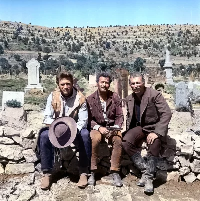 myrmekochoria - Clint Eastwood, Eli Wallach i Lee Van Cleef podczas kręcenia filmu "D...