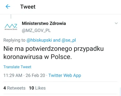 Hydrochoreus - @Hydrochoreus Ministerstwo Zdrowia zdementowało doniesienia SE