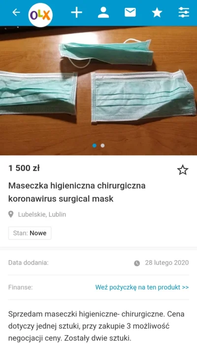 s.....j - Przyznawać się, który to taki śmieszek? ( ͡° ͜ʖ ͡°)

#olx #koronawirus #h...