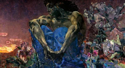 O.....k - #sztuka #art #malarstwo #symbolizm #obrazy 
Michaił Wrubel, Siedzący demon...