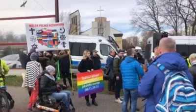 Enviador - Artykuł: Działacze LGBT w akcji. Sprofanowali godło i flagę Polski, zakłóc...