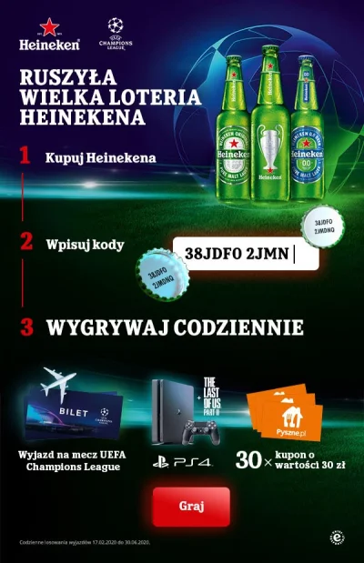 Skinny1601 - Wielka Loteria Heinekena - tylko szczerze, ktoś już coś wygrał?
#promoc...