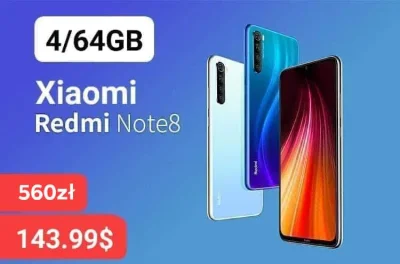 sebekss - Tylko 143.99$ (ok 560zł) za Xiaomi Redmi Note 8 4/64GB❗
➡️Snap665, 4 apara...