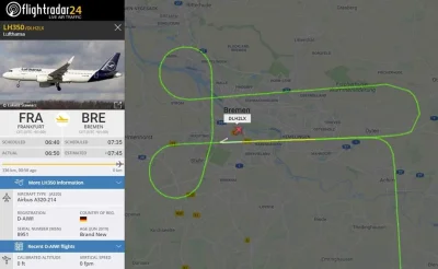 krws - Podczas dzisiejszego lotu z Frankfurtu do Bremen, samolot linii Lufthansa podą...