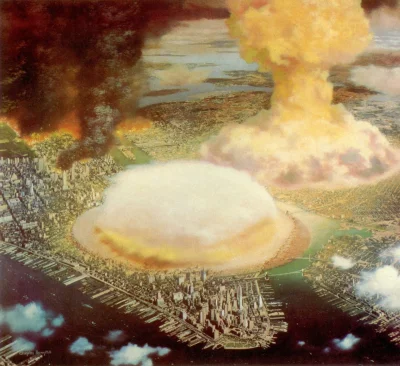 myrmekochoria - Chesley Bonestell, Nowy Jork po zrzuceniu bomb atomowych - ilustracje...