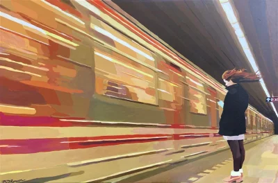 panidoktorodarszeniku - Keith Thomson
Red Line, 2019, olej na płótnie, 61 x 91 cm_
...