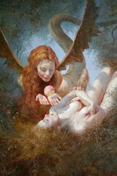 kaosha - #sztuka #art #obrazy
Yuri Klapouh - Lilith and Eve, 1963