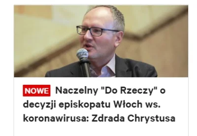 spere - Naczelny "Do Rzeczy" o decyzji episkopatu Włoch ws. koronawirusa i zawieszeni...