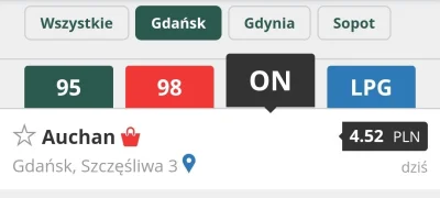 strus77 - Cena diesla dzisiaj w Gdańsku. Tydzień temu była ok 25 groszy wyższa.