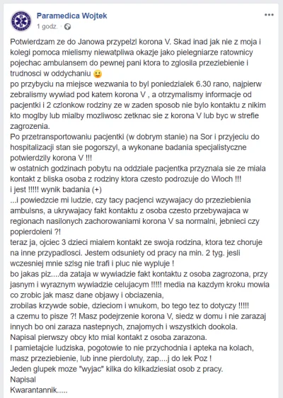 widmo82 - Wpis pielęgniarza, który pojechał na zgłoszenie. Jak się później okazało, k...