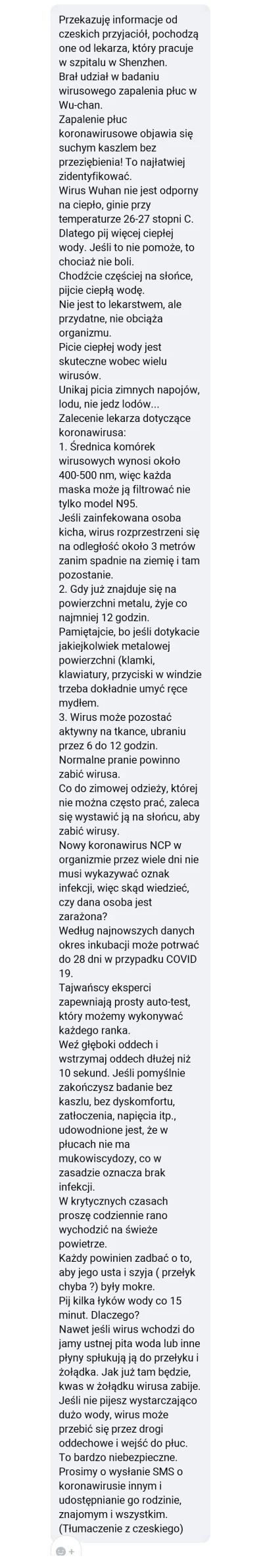 brednyk - Szury znowu wysyłają łańcuszki na Facebooku z receptami na wirusa xD
Może ...