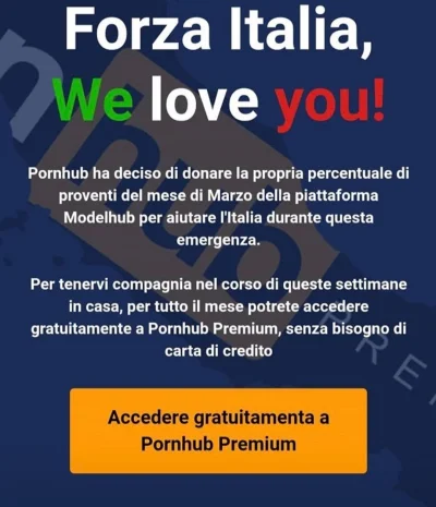 Filippa - Pornhub przekaże część wpływów z marca na włoską służbę zdrowia. Dodatkowo,...