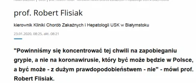 szczamnamlodziez - A tak Pan Prof. Flisak mówił 23.01.2020, że grypa najważniejsza a ...