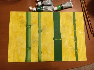 cocieboli - Ja sobie zaczęłam malować chińskie bambusy (⌐ ͡■ ͜ʖ ͡■) jutro dokończę #p...