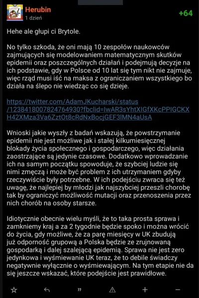 m.....8 - @Herubin Ty jesteś specjalistą od "odporności stadnej". Ostatnio dużo plusó...