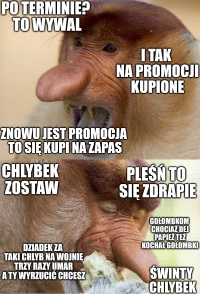 k.....m - > Nie wiem, z domu wynioslem szacunek do chleba...

@Habemuspapam69: ( ͡°...