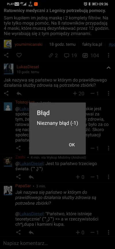 PiotrzWykopu - Mam problem w aplikacji #wykopmobilny że nie mogę dawać plusów ani min...