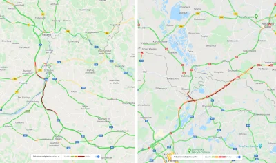 Pannoramix - Osobliwy widok w google maps w zakładce "natężenie". Wielokilometrowe ko...