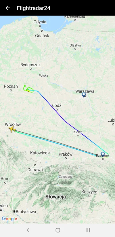Nahcep - Lot rządowy Warszawa - Rzeszów, PLF110, wylądował właśnie we #wroclaw :think...