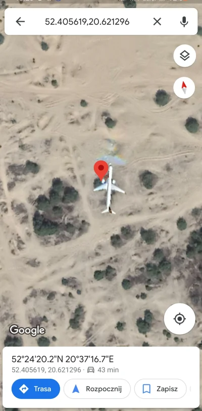 wodzirejwykopu - Google maps uchycilo samolot na zdjeciu satelitarnym xD
https://map...
