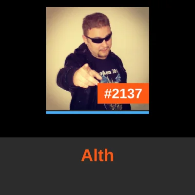 boukalikrates - @Alth: to Ty zajmujesz dzisiaj miejsce #2137 w rankingu! 
#codzienny2...