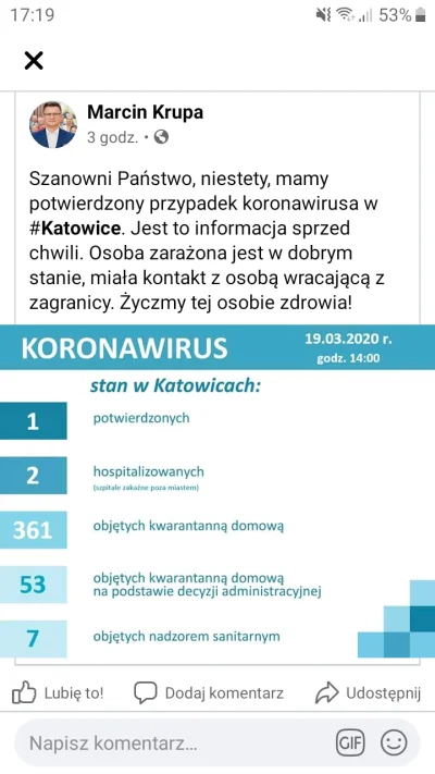 Sparky13 - @BuQwald: Cześć. Profil prezydenta Katowic publikuje na bieżąco informacje