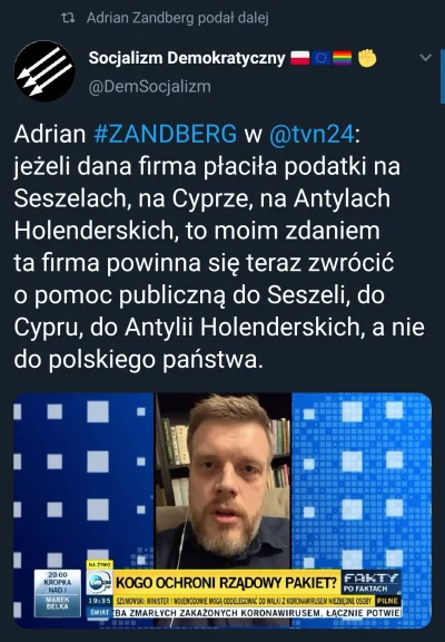 Zdzichu333 - #zandberg mądrze gada, nie płacą tutaj podatków nie powinni dostać tutaj...