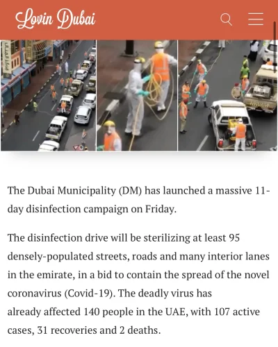 Uspavanka - W #dubaj w celu walki z #koronawirus rozpoczęła się mająca potrwać 11 dni...