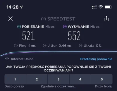 plnk - @be_ast: Na 5GHz da się i 500/500, więc wifi nie ma tu nic do rzeczy.