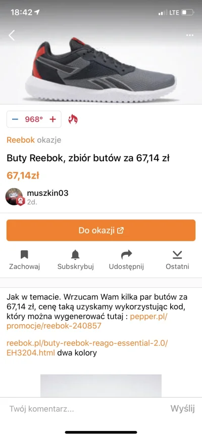 Opipramoli_dihydrochloridum - Rebooki za 67 pln

https://www.pepper.pl/promocje/buty-...