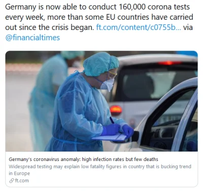 32andu - Niemcy mogą teraz przeprowadzać 160 tysięcy testów na #koronawirus tygodniow...